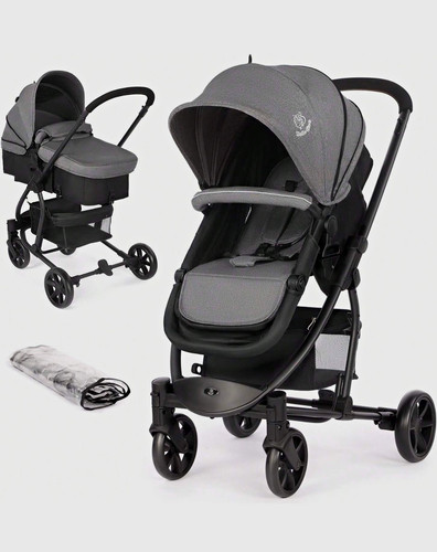 Grey black pushchair - grey/black,